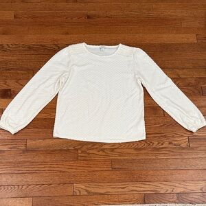 J. Crew Ivory Textured Knit Top